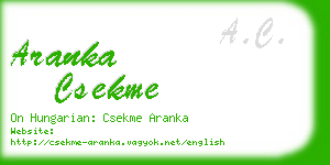 aranka csekme business card